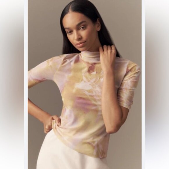 NWT Size XS - Anthropologie Mesh Short-Sleeve Top (NWT US$ 68) - Picture 3 of 8